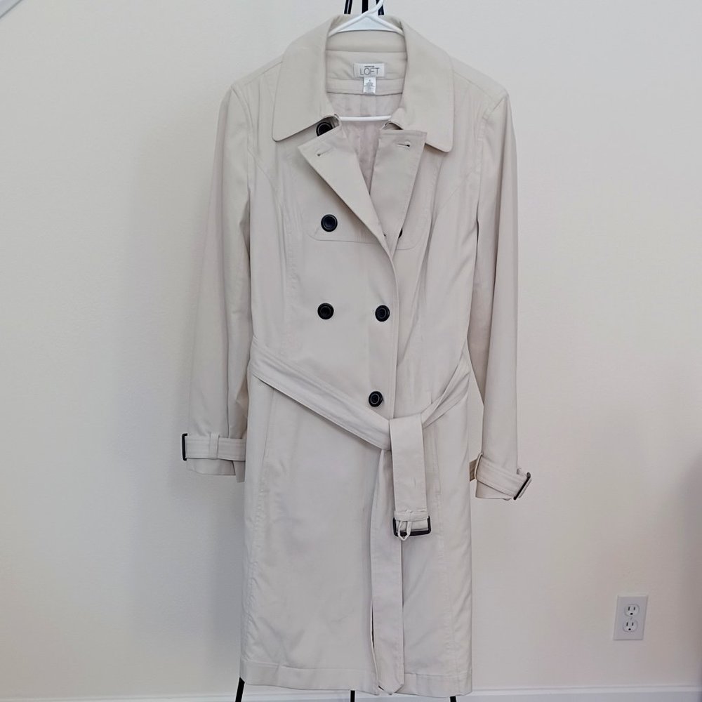 Ann Taylor LOFT Trench Coat with lining shell - Picture 2 of 10